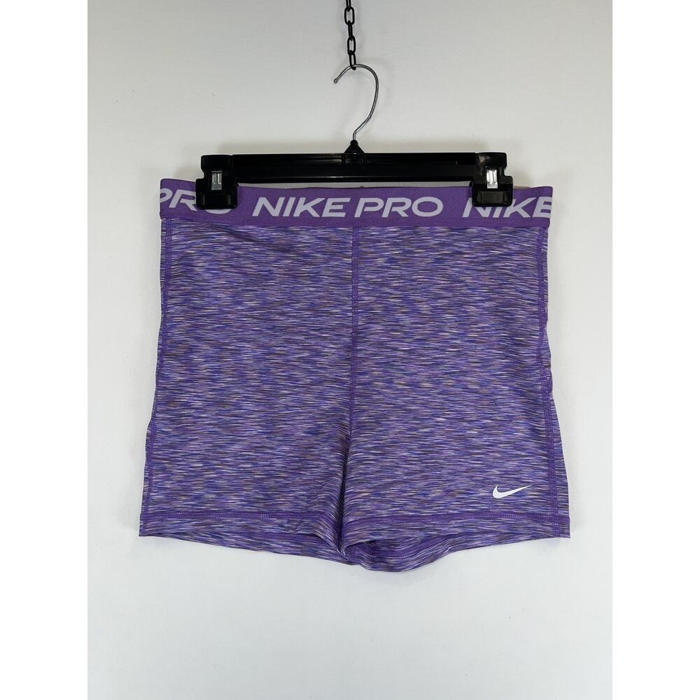 Nike Pro Shorts Womens Large Purple High Rise 3 Inch Tight Fit Training New